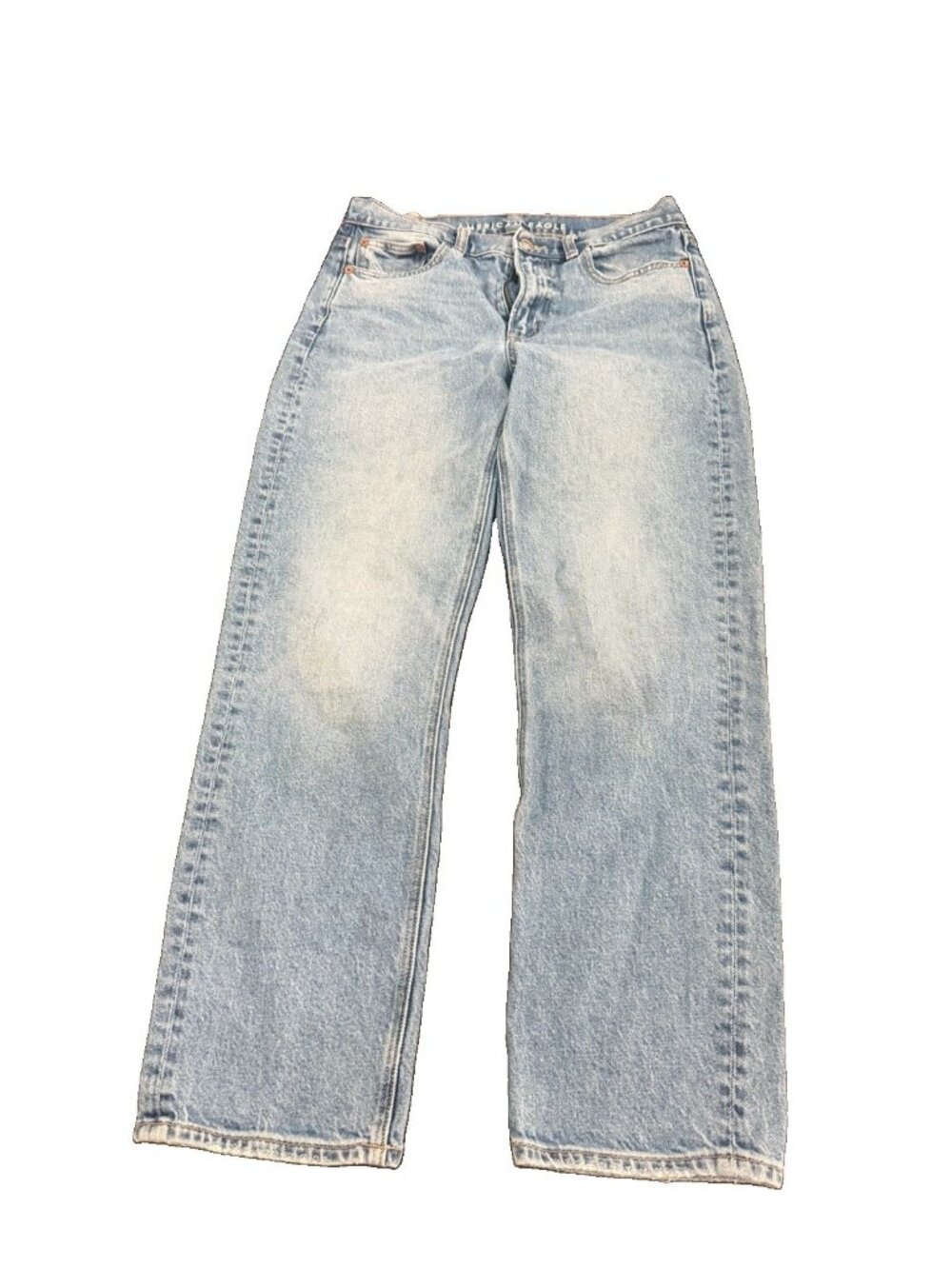 Wmn American Eagle Start Real Good Super High Rise Ankle Straight Jeans Sz 4 Reg